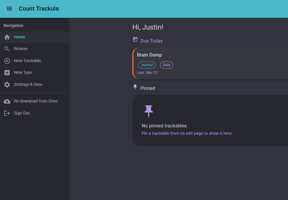 CountTrackula app